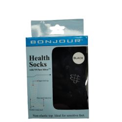 UnisexBlack Health Socks Bonjour 