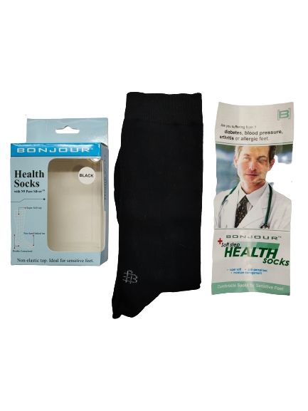 UnisexBlack Health Socks Bonjour 
