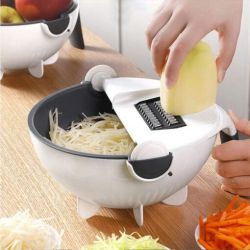 Multifunctional Vegetable Fruits Cutter/Slicer Shredder with Rotating Drain Basket