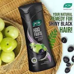 Joy Hair Fruits Shining Black Conditioning Shampoo Enriched with Amla & Black Grapes  (340 ml)