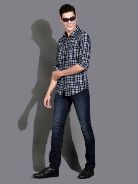 Men Navy Casual Shirt