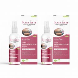 Kozian Natural Hair Heat Protection Spray with Argon Oil, Grape-Seed, Rice Protein, Jojoba Oil, Keratin & Rosemary Oil100ml (Pack of 2) (Hair Oil)