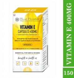 BLUE BOOST VITAMIN E CAPSULES 400MG For Face Glowing ,Hair Growth, Dark Circles & Nails  (2 x 50 Capsules)