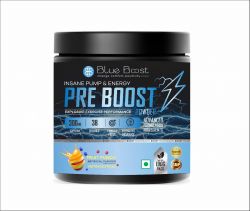 BLUE BOOST PRE BOOST POWDER INSANE PUMP & ENERGY 300mg CAFFEINE ,38 SERVINGS ADVANCED FORMULATION INGREDIENTS (PACK OF 200 GM )  