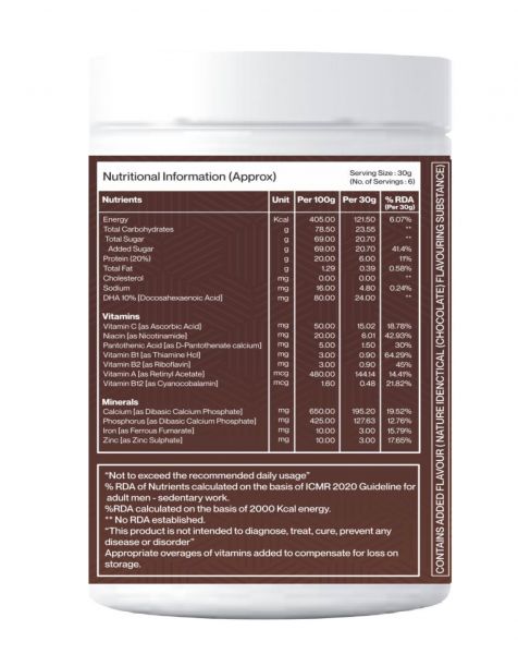 Enrrich One PROTIONE DHA CHOCOLATE FLAVOUR POWDER Protein Shake  (200 g, Chocolate)