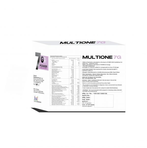 MULTIONE 7G MULTIVITAMINS  MINERALS SUPPLEMENT POWER CAPSULE (PACK OF 100capsule)