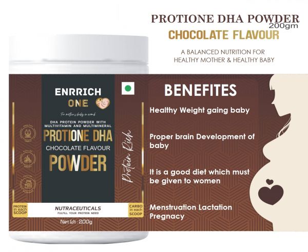 Enrrich One PROTIONE DHA CHOCOLATE FLAVOUR POWDER Protein Shake  (200 g, Chocolate)