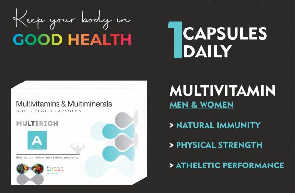 MULTIRICH A MULTIVITAMINS CAPSULE PACK OF 60 CAPSULES 