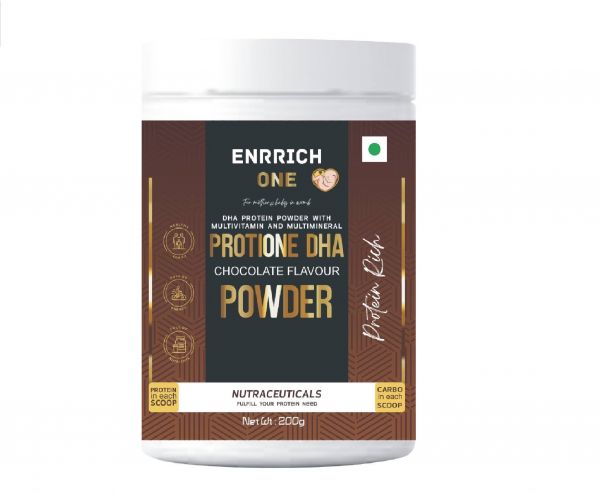 Enrrich One PROTIONE DHA CHOCOLATE FLAVOUR POWDER Protein Shake  (200 g, Chocolate)