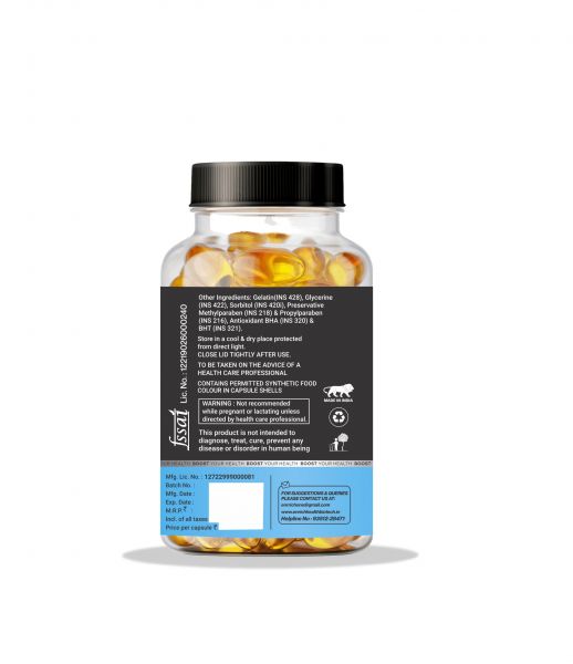 BLUE BOOST OMEGA 3 FISH OIL DOUBLE STRENTH 2000mg WITH EPA360mg, DHA 240mg( PACK OF 90 CAPSULES )