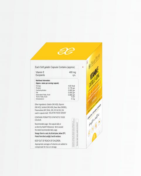 BLUE BOOST VITAMIN E CAPSULES 400MG For Face Glowing ,Hair Growth, Dark Circles & Nails  (2 x 50 Capsules)