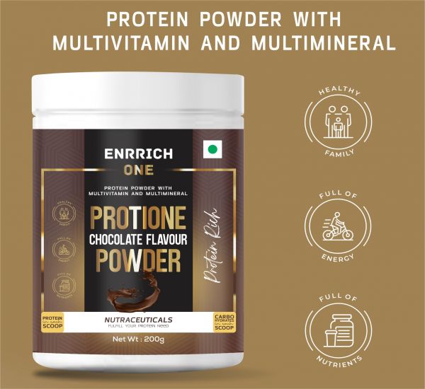 Enrrich One Protione Protein Powder With Multivitamin Multiminerals & Full Of Nutrients Protein Shake pack of 200gm