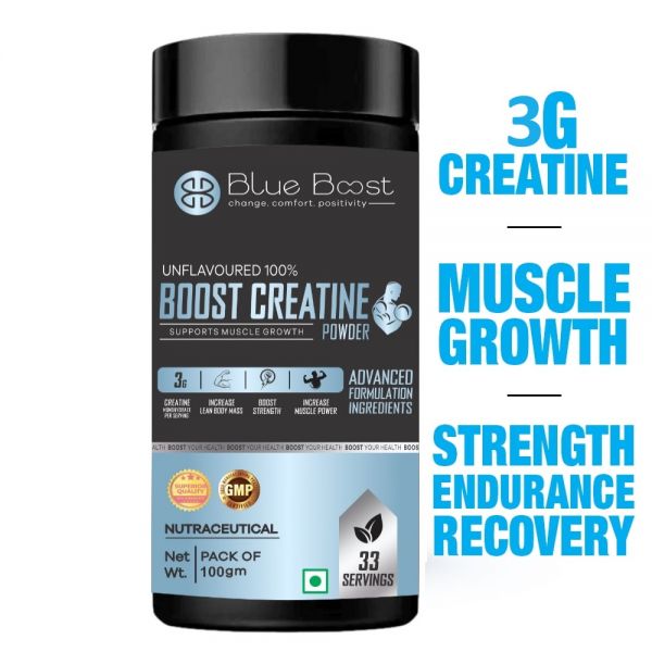 BLUE BOOST BOOST CREATINE POWDER SUPPORTS MUSCLE GROWTH PACK OF 100GM