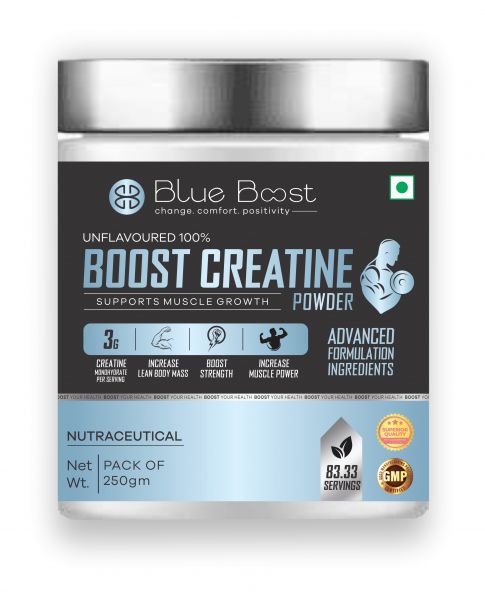 BLUE BOOST CREATINE BOOSTER MUSCLE GROWTH POWDER ADVANCED FORMULATION PACK OF 250gm