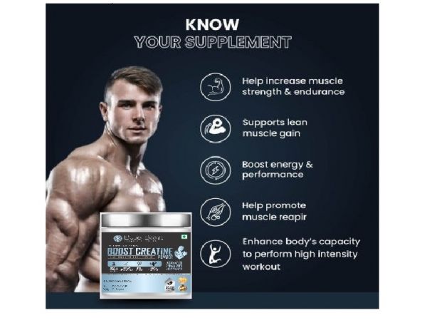 BLUE BOOST CREATINE BOOSTER MUSCLE GROWTH POWDER ADVANCED FORMULATION PACK OF 250gm