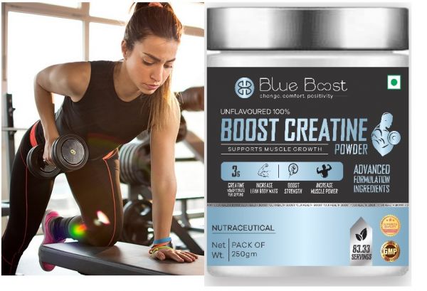 BLUE BOOST CREATINE BOOSTER MUSCLE GROWTH POWDER ADVANCED FORMULATION PACK OF 250gm
