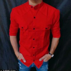 Majestic Cotton Shirt For Men Red
