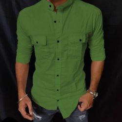 Majestic Cotton Shirt For Men Green