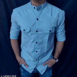 Majestic Cotton Shirt For Men Blue