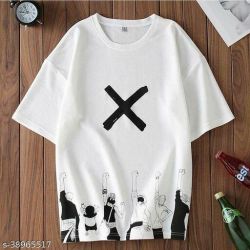Fashion Globe Best Selling Printed Half Sleeves T Shirt for Man White X