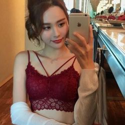 Women's Padded Short Bralette Red