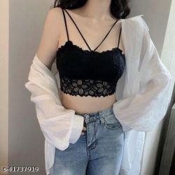 Women's Padded Short Bralette Black