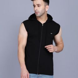 Men's Casual Hooded T Shirt Black