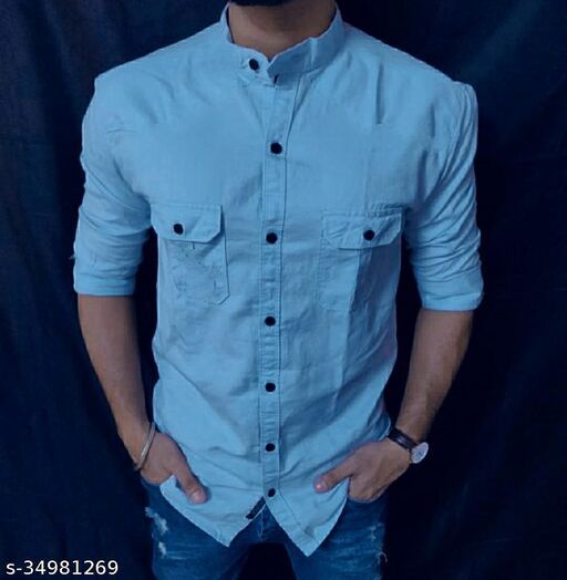 Majestic Cotton Shirt For Men Blue