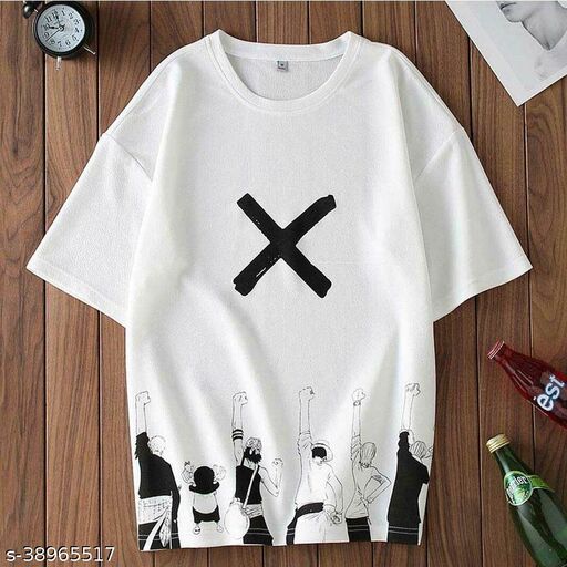 Fashion Globe Best Selling Printed Half Sleeves T Shirt for Man White X