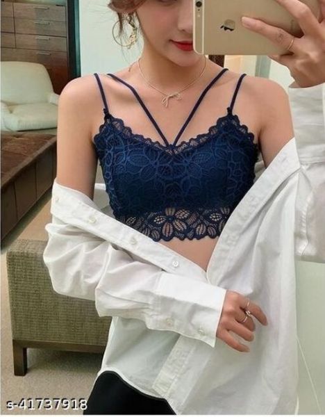 Women's Padded Short Bralette Blue