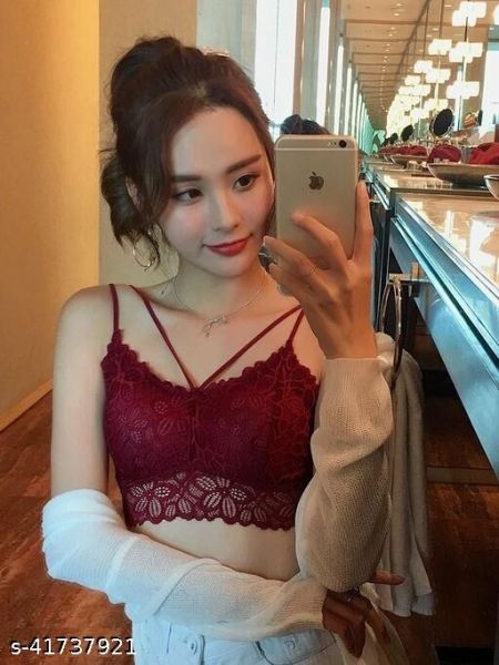 Women's Padded Short Bralette Red