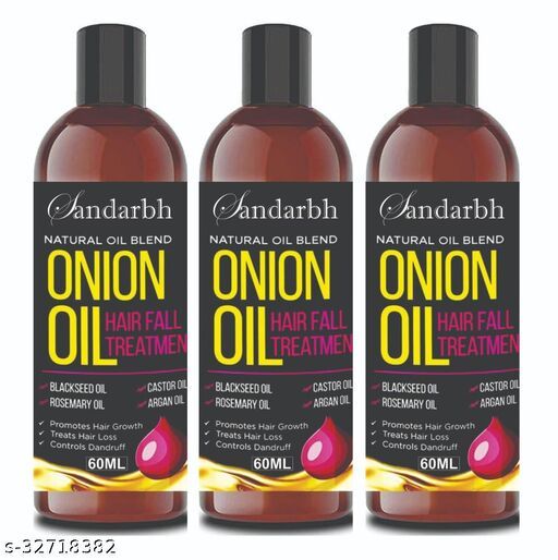 Sandarbh Onion Oil for Hair Regrowth & Hair Fall Control Hair Oil (Multipack : 3)