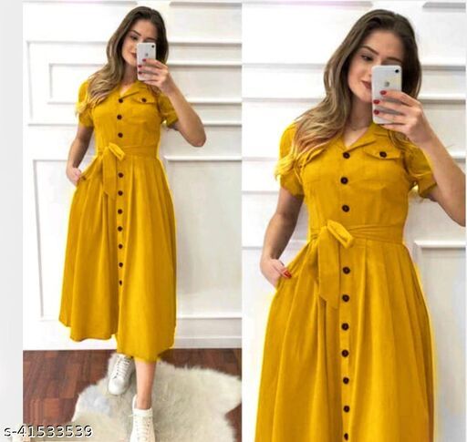 Classic Fabulous Women Dresses Yellow