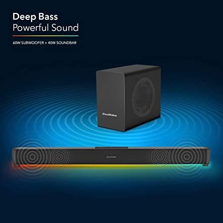 Cloud Walker Soundbar with Subwoofer & LED Lights