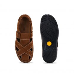 British Walkers Brown Leather Peshawari Sandal for Men