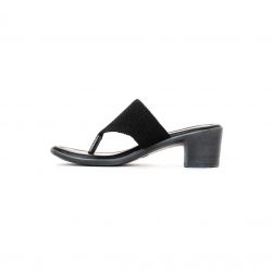Sharon Black Heel Slip On Sandal for Women