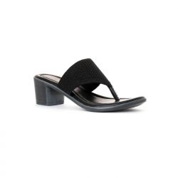 Sharon Black Heel Slip On Sandal for Women