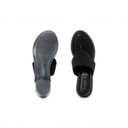 Sharon Black Heel Slip On Sandal for Women