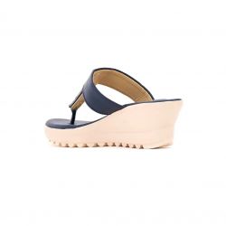 Cleo Navy Heel Slip On Sandal for Women
