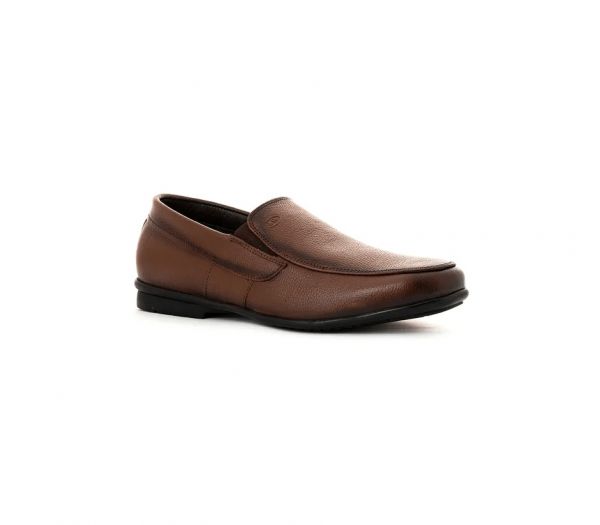 British Walkers Brown Leather Slip On Formal Shoe for Men