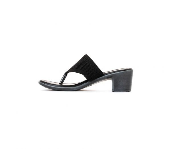 Sharon Black Heel Slip On Sandal for Women