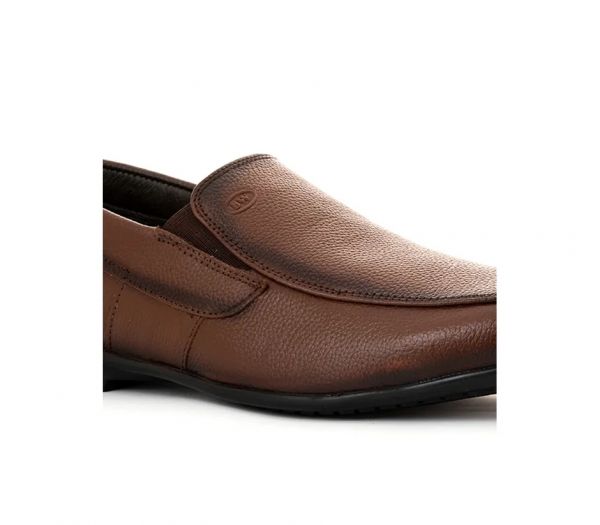 British Walkers Brown Leather Slip On Formal Shoe for Men
