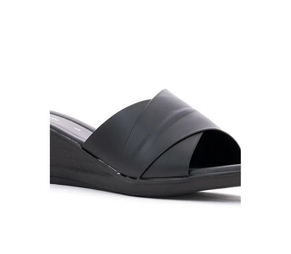 Khadim Black Mule Heel Sandal for Women