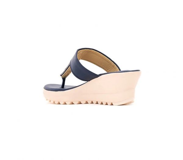 Cleo Navy Heel Slip On Sandal for Women