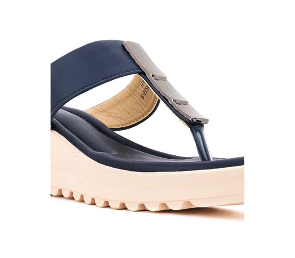 Cleo Navy Heel Slip On Sandal for Women