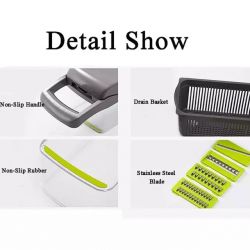 12 in 1 Manual Multi Kitchen Helper Food Processor Chopper Slicer Vegetable Cutter