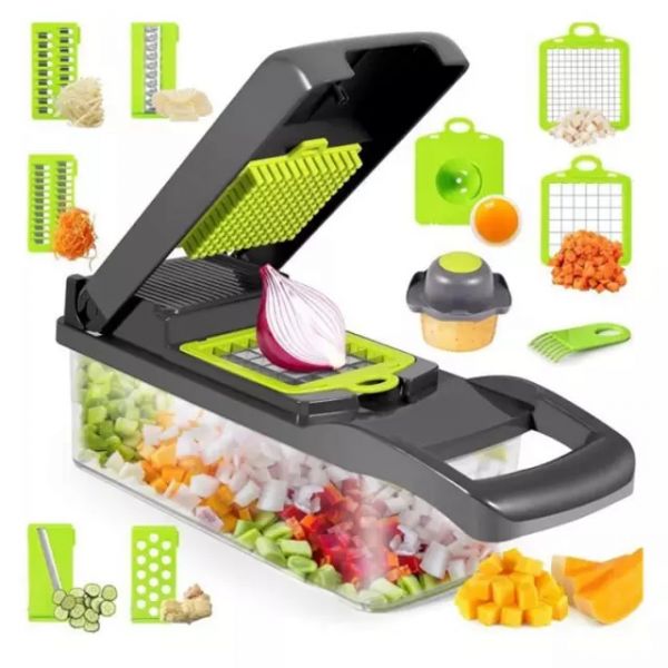 12 in 1 Manual Multi Kitchen Helper Food Processor Chopper Slicer Vegetable Cutter