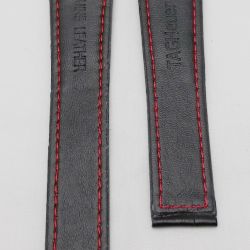 Tagheuer 23mm Black Red Border Leather Srtap