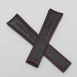 Tagheuer 23mm Black Red Border Leather Srtap