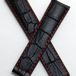 Tagheuer Black Red Strech Leather Srtap